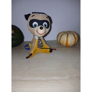 R Dakin Dream Pets Ty Coon Racoon Stuffed Animal Sawdust #233 7" Vintage